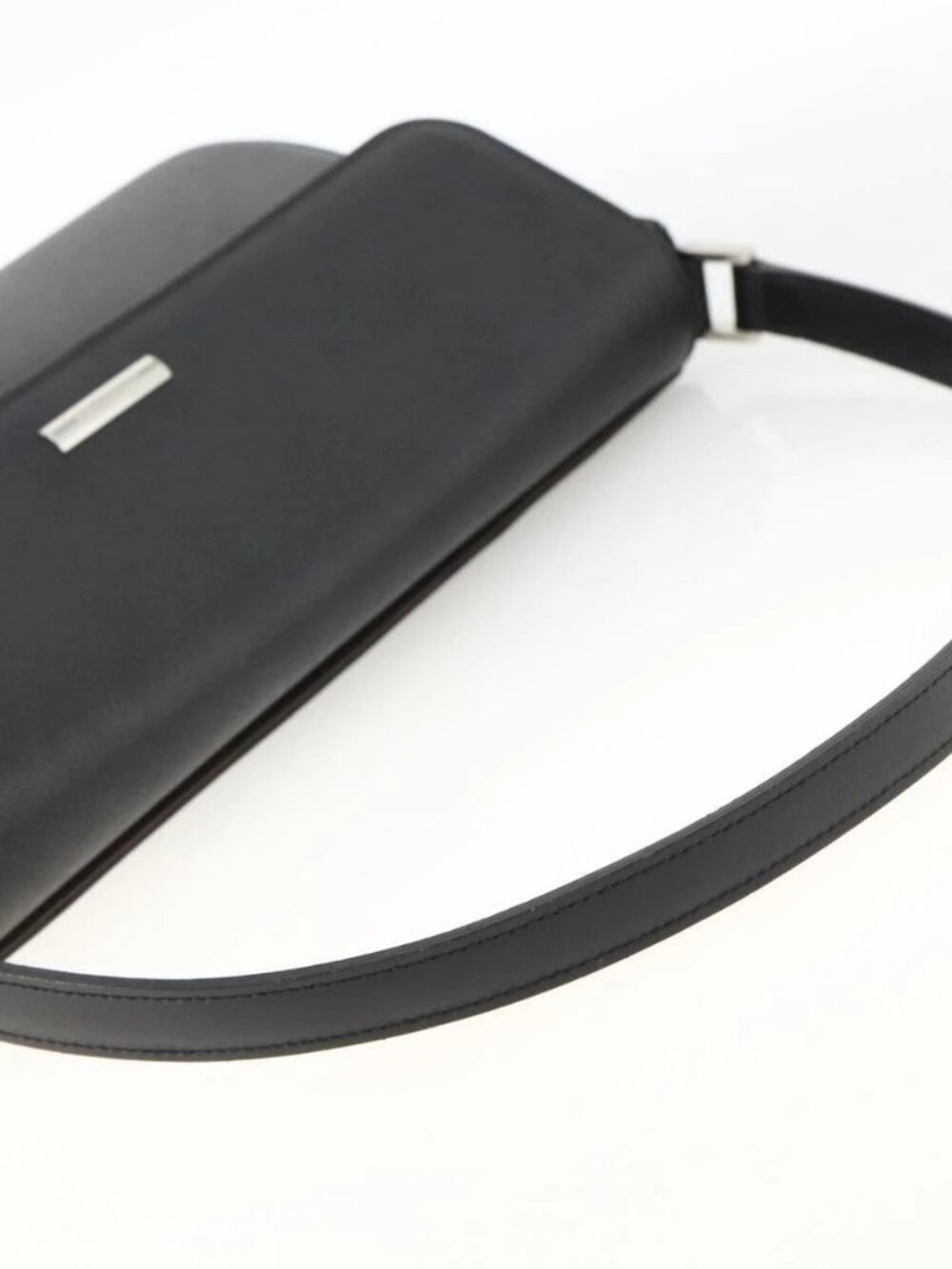 BURBERRY Shoulder Bag Leather Black Silver Auth ep13804 - Picture 8 of 16